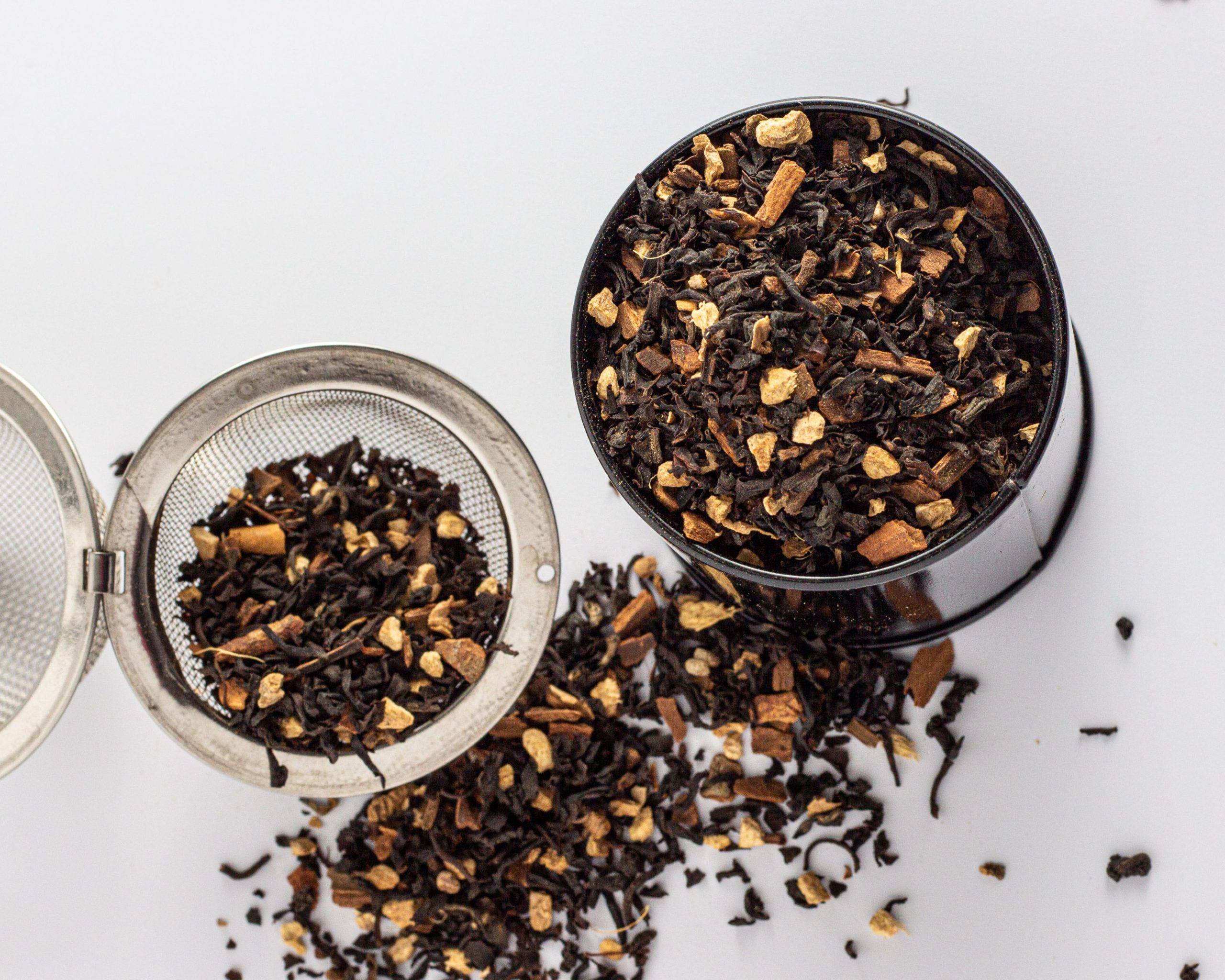 close up of whole spices for chai tea